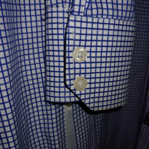 English Laundry Mens Shirt Size 15 1/2, 34/35 Check design Navy/White - Picture 5 of 6